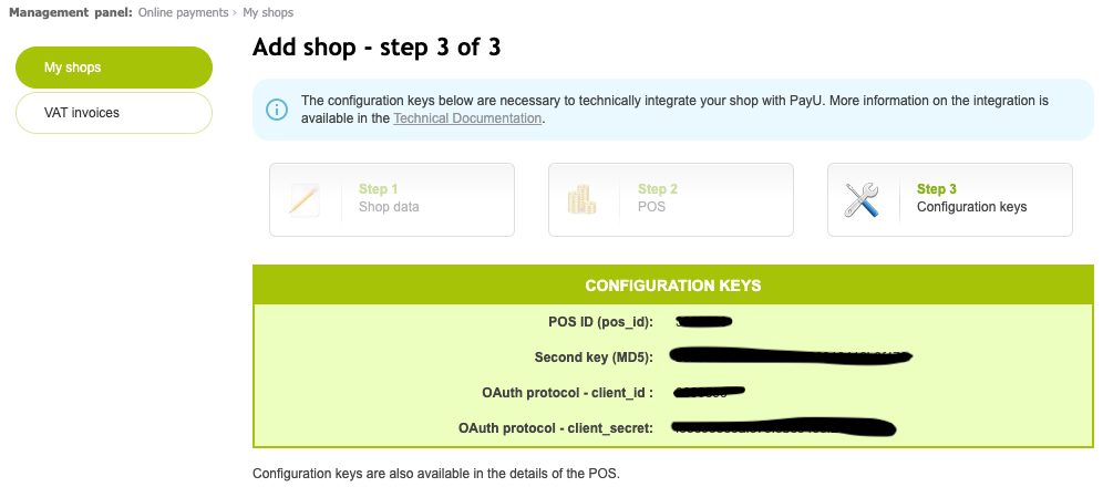 Configuration keys